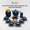 Bộ Ấm Quả Hồng 8 Món Men Xanh Sapphire Hỏa Biến, Gốm Sứ Bát Tràng, Món Quà Sang Trọng Và Đa Năng, Ấm Trà Gốm Sứ, Trang Trí Nội Thất, Quà Tặng Cao Cấp