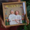 Couple Clay Art, 25cm, Personalized Photo And Message, Custom Clay Painting, Cute Portrait, Personalized Gift, Wedding Gift, Birthday Gift