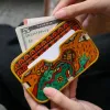 "Money Toad" Hand-Painted Leather Card Holder, Personalized Engraving, Attract Prosperity, Luxury Box, Art Wallet, Accessories, Personalized Gifts