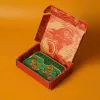 "Money Toad" Hand-Painted Leather Card Holder, Personalized Engraving, Attract Prosperity, Luxury Box, Art Wallet, Accessories, Personalized Gifts