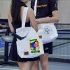 Pickleball Tote Bag (Free Pickleball Pin), Personalized Leather Name Tag, Canvas Tote Bag For Pickleball, Sports Accessories, Fashion Accessories