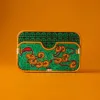 "Money Toad" Hand-Painted Leather Card Holder, Personalized Engraving, Attract Prosperity, Luxury Box, Art Wallet, Accessories, Personalized Gifts