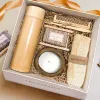 Eco-Friendly Essential Kit, Eco-Friendly Gift Box, Scented Candle, Bamboo Tumbler, Soap, Bamboo Utensils, Luxury Box, Gifts For Women's Day