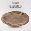 Golden Brocade Fire-Glazed Flower Plate, Diameter 21cm,Bat Trang Ceramics, Ceramic Plate, Handmade Ceramics, Vietnamese Ceramics, Exquisite Gifts