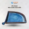 Đĩa Quạt Men Xanh Hỏa Biến, 27 x 23.5cm, Gốm Sứ Bát Tràng Cao Cấp, Đĩa Gốm Hình Quạt Độc Đáo, Đĩa Gốm Men Hỏa Biến, Đồ Gốm Thủ Công, Quà Tặng Tinh Tế