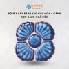 Bộ Đĩa Bày Bánh Kẹo Kiểu Hoa 4 Cánh Men Xanh Hỏa Biến, Gốm Sứ Bát Tràng, Gốm Nghệ Thuật, Trang Trí Nội Thất, Đĩa Sò Và Bát Tròn, Quà Tân Gia Tinh Tế