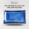 Ocean Blue Fire-Glazed Rectangular Plate, 19 x 11cm, Bat Trang Ceramics, Fire-Glazed Ceramic Plate, Vietnamese Ceramics, Handmade Ceramics