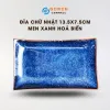 Ocean Blue Fire-Glazed Rectangular Plate, 13.5 x 17.5cm, Bat Trang Ceramics, Luxurious Ceramic Plate, Vietnamese Ceramics, Luxurious Kitchenware