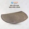Đĩa Cắt Men Gấm Vàng Hỏa Biến, 26 x 19cm, Gốm Sứ Bát Tràng, Đĩa Gốm Cao Cấp, Khay Gốm Sứ, Thiết Kế Phá Cách, Gốm Sứ Việt Nam, Quà Tặng Tinh Tế