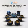 Bộ Ấm Chóp Gốm Sứ Men Xanh Biển Hỏa Biến 6 Món, Gốm Sứ Bát Tràng, Chén Đúc Lồng Hoa, Bình Trà Gốm Men Hỏa Biến, Đồ Gốm Thủ Công, Quà Tân Gia Tinh Tế