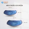 Ocean Blue Fire-Glazed 2 Corners Plate, Bat Trang Ceramics, Ceramic Plate, Curve Plate, Unique Design, Vietnamese Ceramics, Vietnamese Gifts