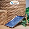 Ocean Blue Fire-Glazed Rectangular Plate, 13.5 x 17.5cm, Bat Trang Ceramics, Luxurious Ceramic Plate, Vietnamese Ceramics, Luxurious Kitchenware