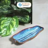 Đĩa Lá Chuối Men Xanh Hỏa Biến, 29 x 14cm, Gốm Sứ Bát Tràng Cao Cấp, Đĩa Gốm Thiết Kế Độc Đáo, Đĩa Gốm Men Hỏa Biến, Đồ Dùng Nhà Bếp Sang Trọng