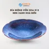 Đĩa Miệng Viền Hoa Men Xanh Hoả Biến, Gốm Sứ Bát Tràng Cao Cấp, Đường Kính 13Cm, Đĩa Viền Hoa Gốm Sứ, Đồ Gốm Thiết Kế Tinh Tế, Đĩa Gốm Hỏa Biến
