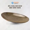 Đĩa Xoài Men Gấm Vàng Hỏa Biến, 30 x 15Cm, Gốm Sứ Bát Tràng, Đĩa Xoài Dáng Bầu, Khay Gốm Men Hỏa Biến, Đĩa Gốm Nghệ Thuật, Đồ Gốm Thủ Công Trang Trí