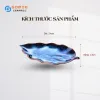 Ocean Blue Fire-Glazed Grape Leaf Plate, 29 x 14cm, Bat Trang Ceramics, Uniquely Designed Ceramic Plate, Fire-Glazed Ceramic Dish, Kitchen Utensils