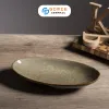 Đĩa Xoài Men Gấm Vàng Hỏa Biến, 30 x 15Cm, Gốm Sứ Bát Tràng, Đĩa Xoài Dáng Bầu, Khay Gốm Men Hỏa Biến, Đĩa Gốm Nghệ Thuật, Đồ Gốm Thủ Công Trang Trí