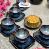 Fire-Glazed Flower Inner Tea Cup, Bat Trang Ceramics, Ceramic Tea Cup, Unique Fire-Glazed Ceramic Cup, Vietnamese Ceramics, Handmade Ceramics