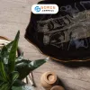 Chestnut Brown Fire-Glazed Kalanchoe Leaf Plate, 31 x 23cm, Bat Trang Ceramics, Leaf-Shaped Ceramic Plate, Handmade Ceramics, Vietnamese Ceramics