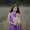 quạt lá sen dáng ngang, làm từ lá sen đồng tháp mười, quạt thủ công, mang đậm linh hồn việt, hợp phối cùng áo dài, quà tặng phái đẹp