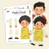 Búp Bê Nam Áo Dài Việt Nam Giấy Cắt Ghép, Hình Vẽ Tay Xinh Xắn, Đồ Chơi Cắt Giấy, Đồ Chơi DIY, Giấy Ivory Cao Cấp, Quà Tặng Cho Bé, Quà Tặng Độc Đáo