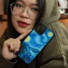 The "Starry Night" Hand-Drawn Leather Phone Case, inspired by Van Gogh's iconic painting with signature or name engraving, making it the perfect art phone case and a thoughtful personalized gift.