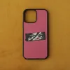 This Personalized Engraved Leather Phone Case features Manga Hand Painted designs and can be customized with your Name or Signature Engraved By Request, making it a unique handmade gift and a perfect personalized gift option.