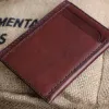 The Personalized Leather Card Holder is a luxury men's wallet with 4 compartments, crafted by hand as a perfect gift for him and a standout piece of artisan accessories.