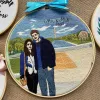 The Personalized Two People & Full Background Embroidery Frame is a memorable handmade canvas embroidery set, making it a unique personalized gift perfect for weddings and other special occasions