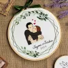 The Personalized Two People With Flower & Text Embroidery Frame adds a touch of color to lasting memories, featuring handmade canvas embroidery, making it the perfect personalized gift for any special occasion