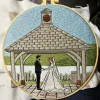 The Personalized Two People & Full Background Embroidery Frame is a memorable handmade canvas embroidery set, making it a unique personalized gift perfect for weddings and other special occasions