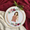 The Personalized Portrait with Flower & Text Embroidery Frame is a unique handmade canvas embroidery that transports you into the art, making it the perfect personalized gift for a birthday