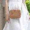 basic rectangular rattan s. bag, rich vietnamese style, leather strap, compact design yet spacious enough for essentials