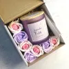 The Kraft Box Scented Candle & Wax Flower Gift Set offers a pleasant & emotional fragrance, making it the perfect romantic birthday gift and gift for her