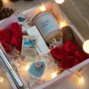 The Scented Candle in Clear Lid Gift Box, featuring dried flowers and a card, is the perfect birthday gift for your lover, designed to arouse emotion with every fragrance and add a personal touch to your thoughtful gesture