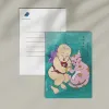 The "Babies Love Sleeping" Postcard, featuring a meaningful message about emotions and adorned with traditional folk art, is a beautifully crafted Vietnamese gift and souvenir, complete with an envelope to share the charm of Vietnamese art