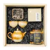 The "Premium Wellness Gift" Gift Box is a thoughtful way to convey the best wishes, featuring a luxurious wooden box filled with a curated set of agarwood incense, a porcelain teapot, and cordyceps, making it the perfect health-focused gift for any occasion.