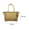 The Embroidered Leaf Jute Tote Bag captivates with its gentle vintage style, making it an elegant handmade eco-bagv - a perfect gift for mom or a Women’s Day gift for her