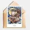 This impressive A6 Vietnam postcard, featuring artistic strokes of ethnic imprints, comes with an envelope and makes a perfect Vietnamese gift or souvenirs