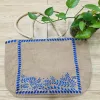The Embroidered Leaf Jute Tote Bag captivates with its gentle vintage style, making it an elegant handmade eco-bagv - a perfect gift for mom or a Women’s Day gift for her