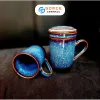 Enhance your tea ritual with the Blue Fire-Glazed Ceramic Tea Infuser Mug, a beautifully crafted Bat Trang ceramic piece that blends elegance and function - perfect as a ceramic souvenir, decoration, or a refined tea infuser pot for a more exquisite tea time experience.