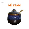 The Fire-Glazed Ceramic Spice Jar is a masterpiece of Bat Trang craftsmanship, exquisite down to every detail, making it a perfect addition to your kitchen accessories collection. Crafted from Vietnamese ceramics, this jar is not just a functional piece but also a unique souvenir that adds elegance to any space