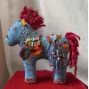 "Deep Sea Version Cloud Horse, measuring 16.5 x 14.5cm, embodies a strong and persistent character through its handcrafted wool construction, serving as a unique decorative item and meaningful feng shui gift that makes a thoughtful handmade present