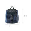 Flap mini backpack crafted from old jeans offers exclusive one-off design just for you, combining upcycled fashion sensibility with distinctive denim style as creative birthday gift and meaningful eco-friendly present.