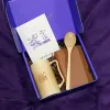Personalized Memory gift box preserves sincerity through custom engraving, featuring bamboo cup and passport holder with exclusive card for meaningful birthday celebrations.