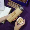 Personalized Imprint gift box preserves genuine emotions through custom engraving, featuring elegant bamboo tumbler with leather notebook and premium pen