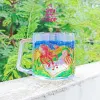 Ly thủy tinh vẽ tay Vũ Điệu Bạch Tuột Rực Rỡ vẽ tên theo yêu cầu, ly nghệ thuật văn phòng cốc thủ công quà tặng cá nhân hóa sinh nhật