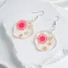 Red daisy resin earrings brilliant every moment of love, real dried flower one-of-a-kind handcrafted jewelry as gift for her souvenirs