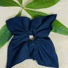 Square scrunchie recycled from leftover fabric stock with unique classic style, square hair tie accessory as handcrafted gift for women