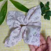 Square scrunchie recycled from leftover fabric stock with unique classic style, square hair tie accessory as handcrafted gift for women